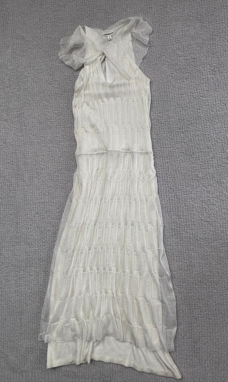 NWT MinnieRose Women's White Sleeveless Full Length Dress Size M #76668